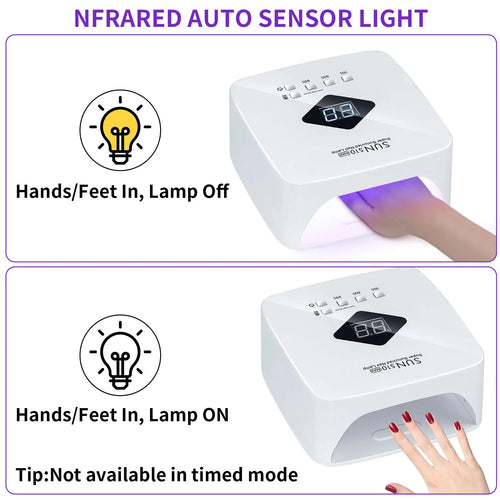 120W High Power Rechargeable Wireless UV/LED Nail Lamp