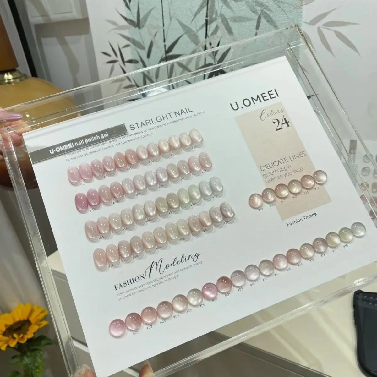 24 Color Glass Magnetic Cat Eye Nude Gel Polish Set